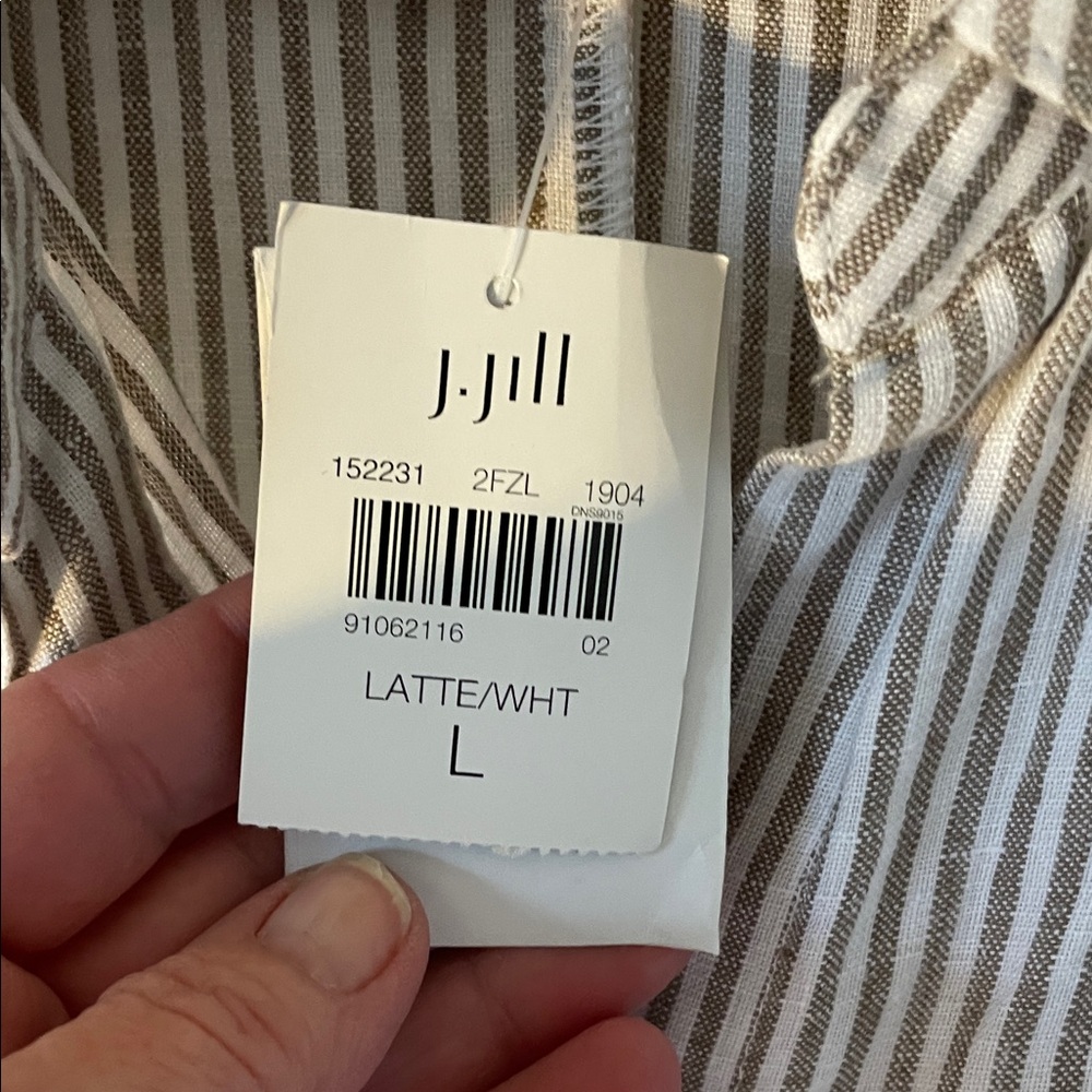 J. Jill Love Linen Striped 3/4 Sleeve Dress With Earrings - ALL NWT - Picture 11 of 16